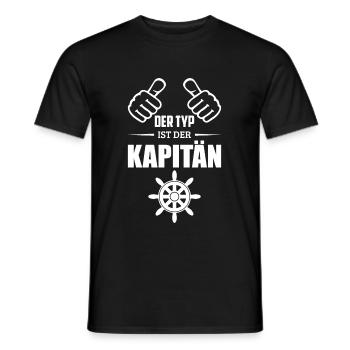 Kapitän Boot Segeln - Männer T-Shirt - Schwarz - Vorne - AI Model Male 178 light (178cm)