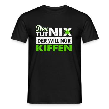 Der Tut nix Der Will Nur Kiffen - Cannabis Kiffer - Männer T-Shirt - Schwarz - Vorne - AI Model Male 178 light (178cm)