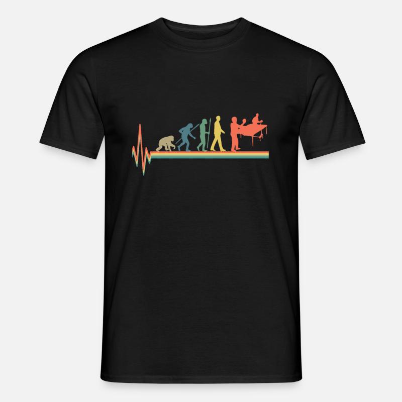 Evolution Herzschlag Tischtennis Retro - Männer T-Shirt - Schwarz