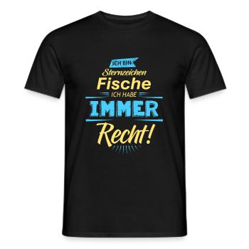 Zodiac sign fish saying - Men's T-Shirt - black - Front - AI Model Male 178 light (178cm)