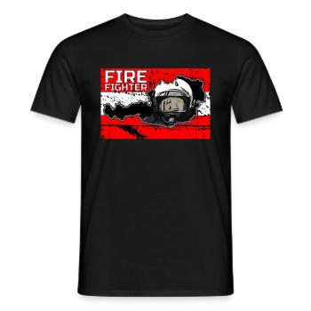 Austrian Firefighter TWO - Männer T-Shirt - Schwarz - Vorne - AI Model Male 178 light (178cm)