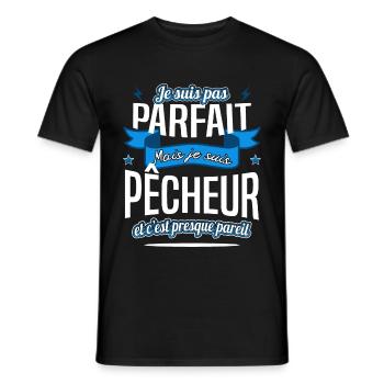 pêcheur fan de pêche - T-shirt homme - noir - Devant - AI Model Male 178 light (178cm)