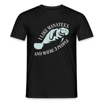 I love manatees, the floaty potatoe - Men's T-Shirt - black - Front - AI Model Male 178 light (178cm)