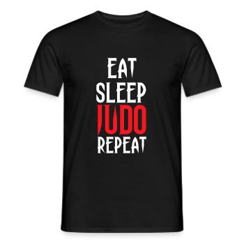 Eat Sleep Judo Repeat - Men's T-Shirt - black - Front - AI Model Male 178 light (178cm)