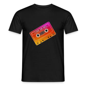 Kassette - Männer T-Shirt - Schwarz - Vorne - AI Model Male 178 light (178cm)