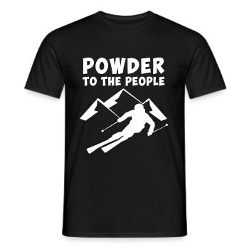 Powder to the people Pulverschnee für die Menschen - Männer T-Shirt - Schwarz - Vorne - AI Model Male 178 light (178cm)