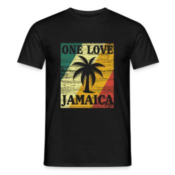 one love jamaica retro 4 - Männer T-Shirt - Schwarz - Vorne - AI Model Male 178 light (178cm)