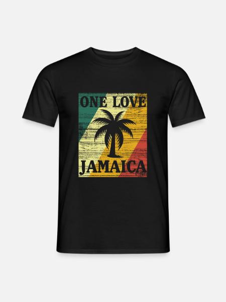 one love jamaica retro 4 - Männer T-Shirt - Schwarz