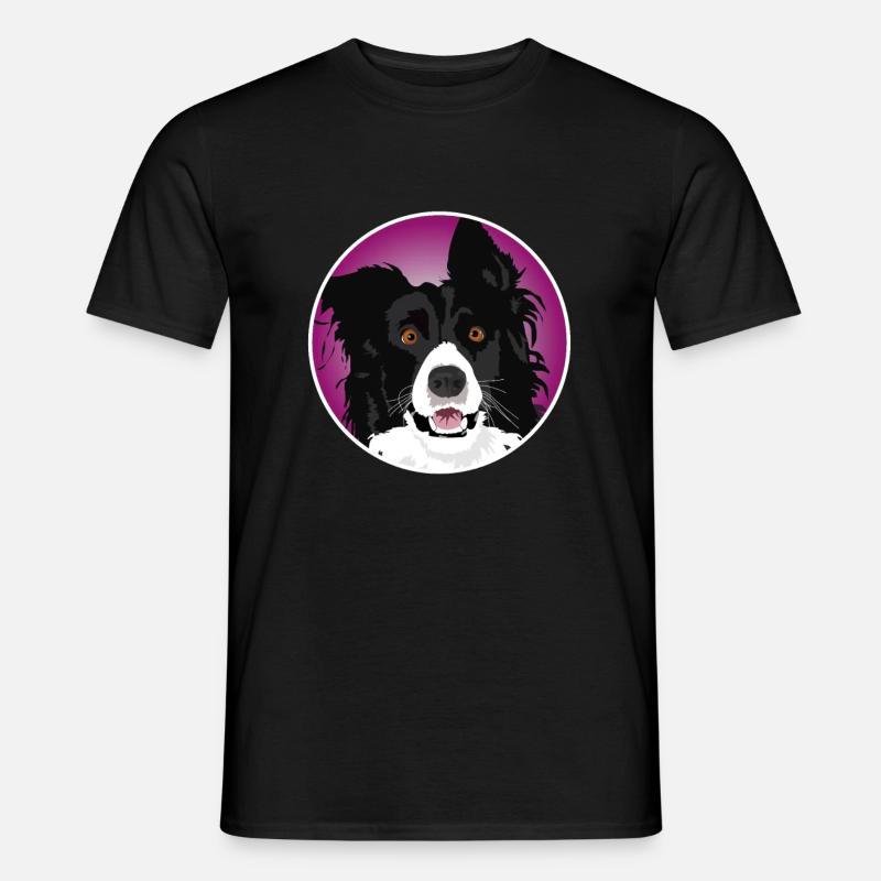 Border Collie Hund cool - Männer T-Shirt - Schwarz