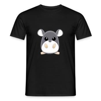 Doux Chinchilla - T-shirt homme - noir - Devant - AI Model Male 178 light (178cm)