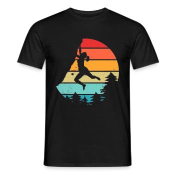 Vintage Rock Climbing Bouldering - Men's T-Shirt - black - Front - AI Model Male 178 light (178cm)
