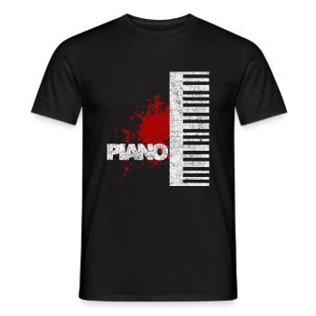 piano - Men's T-Shirt - black - Front - AI Model Male 178 light (178cm)