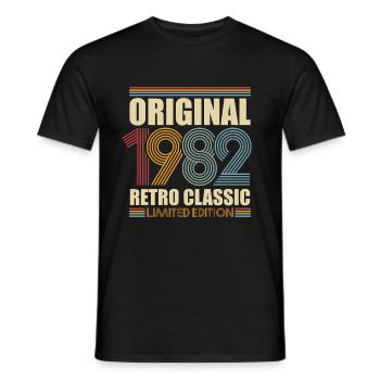 Jahrgang 1982 geboren Vintage Geburtstag - Männer T-Shirt - Schwarz - Vorne - AI Model Male 178 light (178cm)