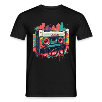 Retro Mixtape - Männer T-Shirt - Schwarz - Vorne - AI Model Male 178 light (178cm)