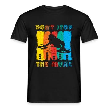 Don't stop with the music, festival DJ - Men's T-Shirt - black - Front - AI Model Male 178 light (178cm)