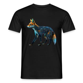 Fuchs Fuchsmotiv Tiere Geschenk Kunst Tiermotiv - Männer T-Shirt - Schwarz - Vorne - AI Model Male 178 light (178cm)