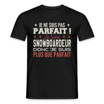 Un Snowboardeur, le Métier de Rêve Mis à l’Honneur - T-shirt homme - noir - Devant - AI Model Male 178 light (178cm)