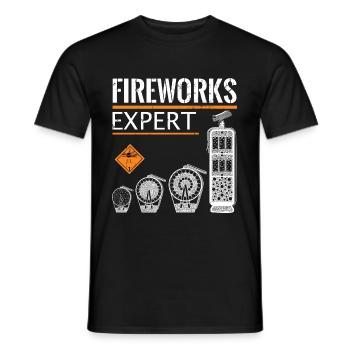 Fireworks Expert Pyro New Year's Eve - Men's T-Shirt - black - Front - AI Model Male 178 light (178cm)
