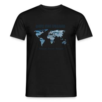 Save the Oceans - Reduce, Reuse, Recycle - Männer T-Shirt - Schwarz - Vorne - AI Model Male 178 light (178cm)