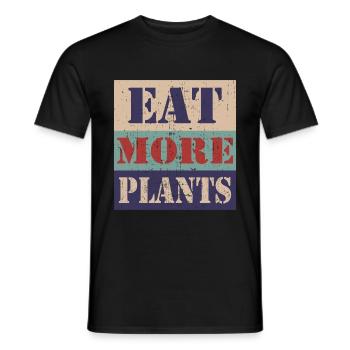 Eat more plants - Men's T-Shirt - black - Front - AI Model Male 178 light (178cm)