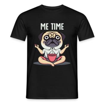 Me Time Mops Meditation Lustig - Männer T-Shirt - Schwarz - Vorne - AI Model Male 178 light (178cm)