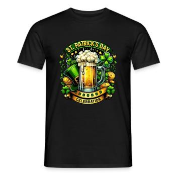 Happy St. Patrick's Day - Irish Holiday Beer - Men's T-Shirt - black - Front - AI Model Male 178 light (178cm)