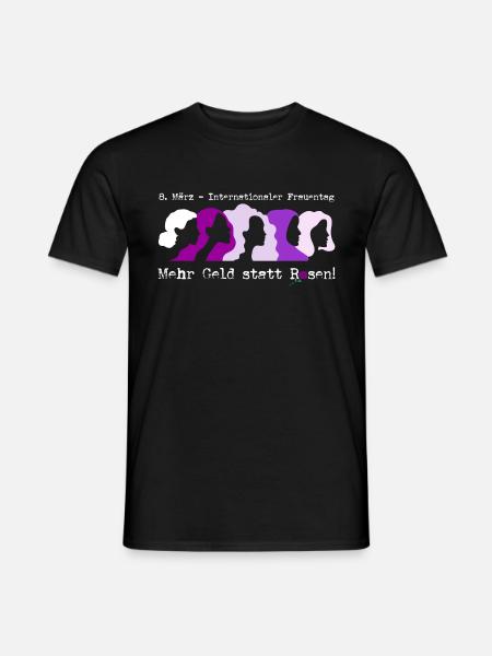 Frauentag (Mehr-Geld-statt-Rosen-Edition) - Männer T-Shirt - Schwarz