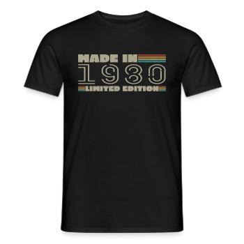 Vintage 1980's 1980's Birthday Gift Born in 1980 - Men's T-Shirt - black - Front - AI Model Male 178 light (178cm)