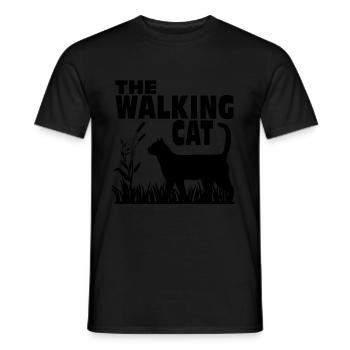 The Walking Cat - Cat - Cat Day - Men's T-Shirt - black - Front - AI Model Male 178 light (178cm)