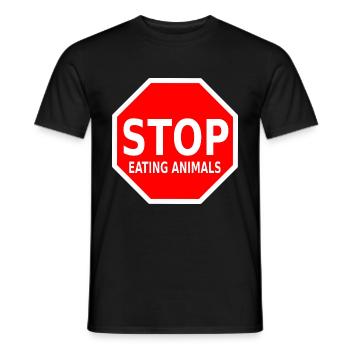 STOP EATING ANIMALS - Männer T-Shirt - Schwarz - Vorne - AI Model Male 178 light (178cm)