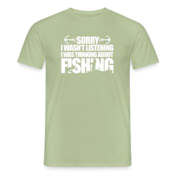 fishing - Men's T-Shirt - sage - Front - AI Model Male 178 light (178cm)