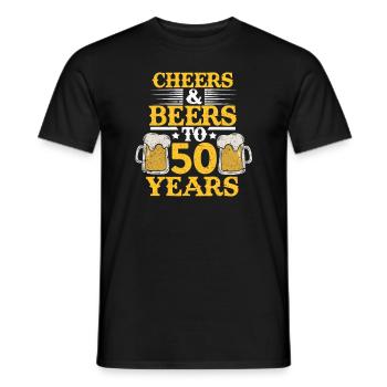50 years - Men's T-Shirt - black - Front - AI Model Male 178 light (178cm)