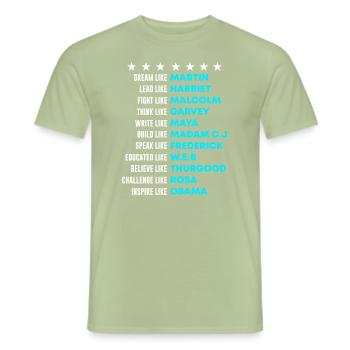 Black History - Men's T-Shirt - sage - Front - AI Model Male 178 light (178cm)