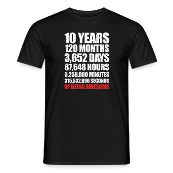 10ème anniversaire 10 ans 2009 2010 cadeau Bday - T-shirt homme - noir - Devant - AI Model Male 178 light (178cm)