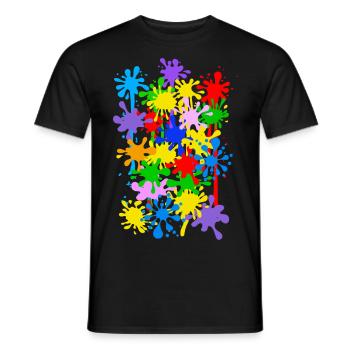 Karneval Kostüm Faschingskostüm Maler Farbkleckse - Männer T-Shirt - Schwarz - Vorne - AI Model Male 178 light (178cm)