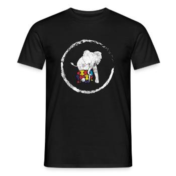 autisme - Heren T-shirt - zwart - Voor - AI Model Male 178 light (178cm)