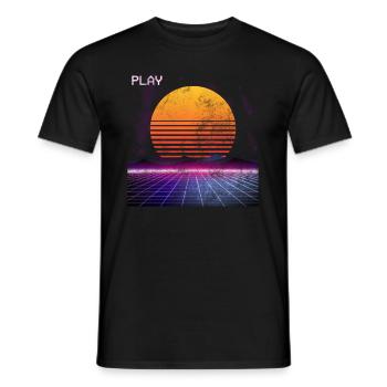 80er Jahre Retro - Männer T-Shirt - Schwarz - Vorne - AI Model Male 178 light (178cm)