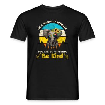 Elephant Be Child Cadeau de paix - T-shirt homme - noir - Devant - AI Model Male 178 light (178cm)