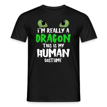 Dragon Dragon Costume Halloween Gift - Men's T-Shirt - black - Front - AI Model Male 178 light (178cm)