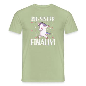 Big sister - Men's T-Shirt - sage - Front - AI Model Male 178 light (178cm)