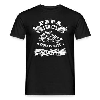 Papa Und Sohn T-Shirt Dad Partnerlook Vatertag - Männer T-Shirt - Schwarz - Vorne - AI Model Male 178 light (178cm)