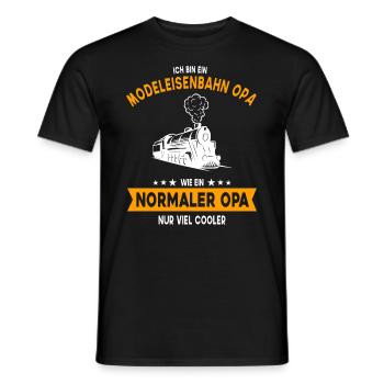 Opa Großvater Modeleisenbahn Modelbauer Geschenk - Männer T-Shirt - Schwarz - Vorne - AI Model Male 178 light (178cm)