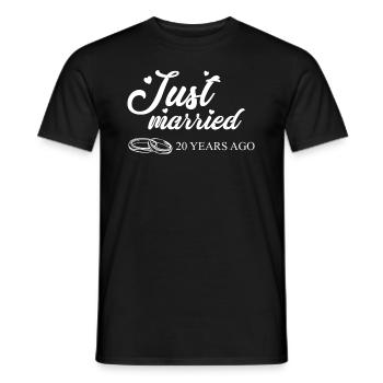 Wedding Day Marriage 20 Year Anniversary Gift Idea - Men's T-Shirt - black - Front - AI Model Male 178 light (178cm)