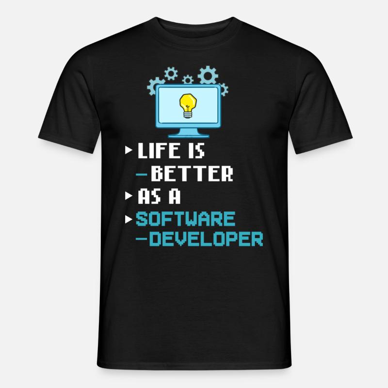 Software Entwicklung Softwareentwickler Entwickler - Männer T-Shirt - Schwarz