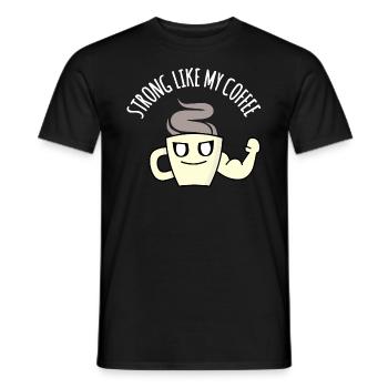 Fort comme mon café : Drôle de jeu de mots sur le café, humour - T-shirt homme - noir - Devant - AI Model Male 178 light (178cm)