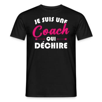 Je suis une coach qui déchire - T-shirt homme - noir - Devant - AI Model Male 178 light (178cm)
