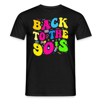 Retour aux années 90 Costume Party Retro - T-shirt homme - noir - Devant - AI Model Male 178 light (178cm)