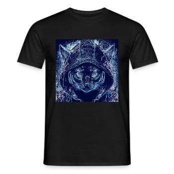 Magische Katze - Männer T-Shirt - Schwarz - Vorne - AI Model Male 178 light (178cm)