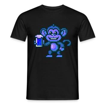 Monkey Beer Party Funny - Men's T-Shirt - black - Front - AI Model Male 178 light (178cm)