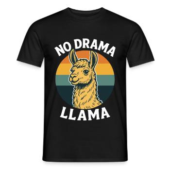 Portrait de lama sans conception dramatique - T-shirt homme - noir - Devant - AI Model Male 178 light (178cm)